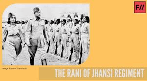 Women soldiers of the Rani Jhansi Regiment in Netaji Subhas Chandra Bose's Azad Hind Fauj, where Neera Arya joined to fight for India's independence.