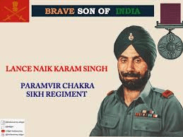 Subedar Karam Singh, PVC, who repelled a large enemy force while severely wounded during the 1948 Kashmir operations.