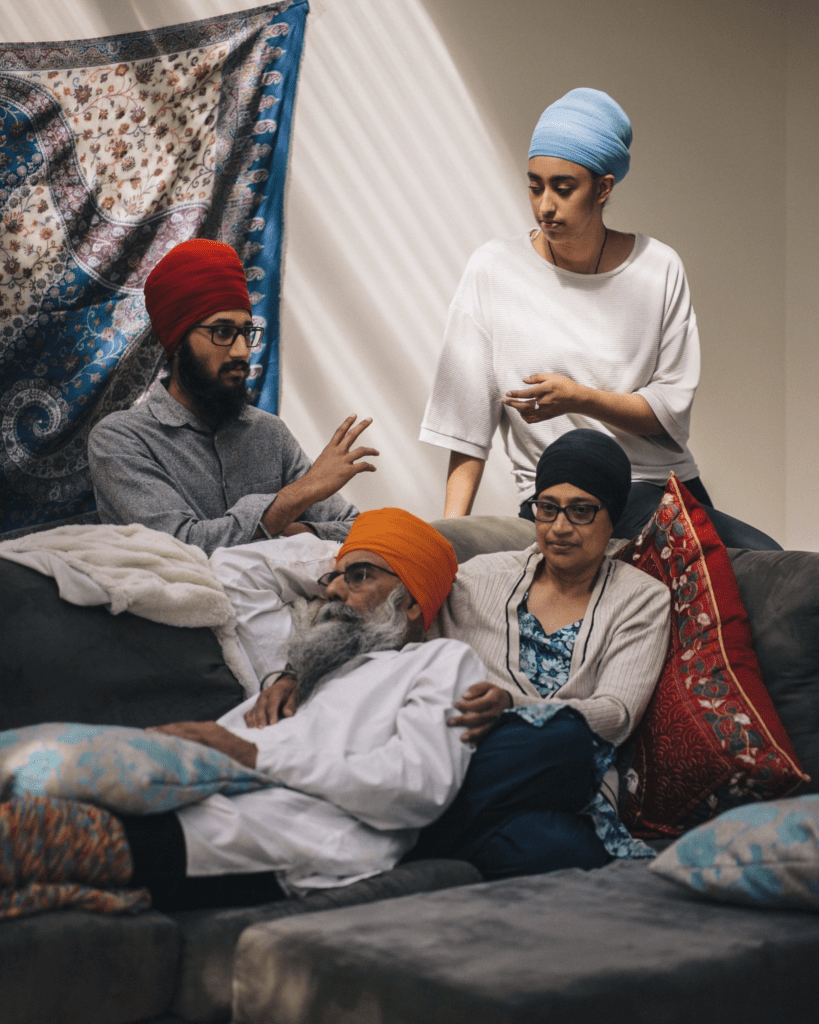 Sikh family gathered in harmony reflecting unity, values, and shared traditions