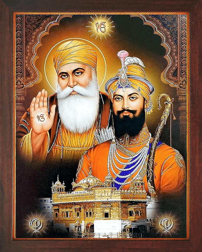 Guru Nanak and Sikh Gurus symbolizing environmental responsibility oneness and divine care