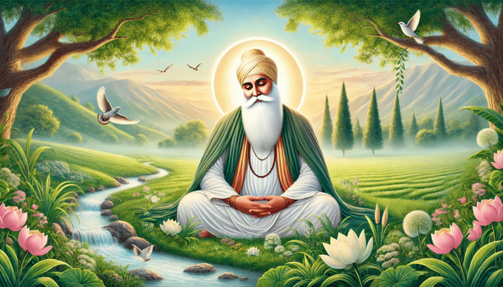 Guru Nanak embodying seva selfless service humility compassion and spiritual devotio