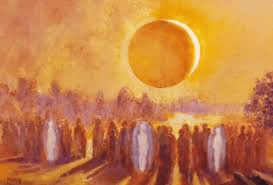 Symbolic representation of divine light and spiritual merger, illustrating the soul's calm landing and union with the Creator in Sikh philosophy.